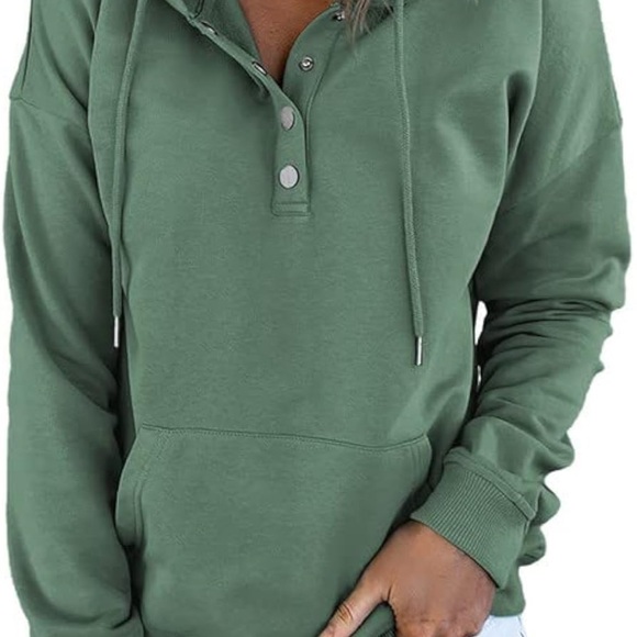 PrettyGarden Tops - Women's Classic Green Pullover Hoodie